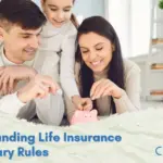 Happy family enjoying financial security at home