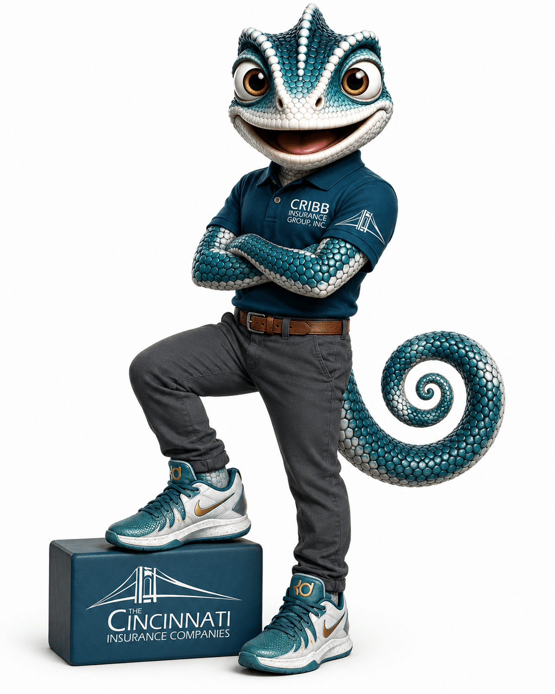 Cincinnati Cribby, the Cribb Insurance mascot representing Cincinnati Insurance coverage
