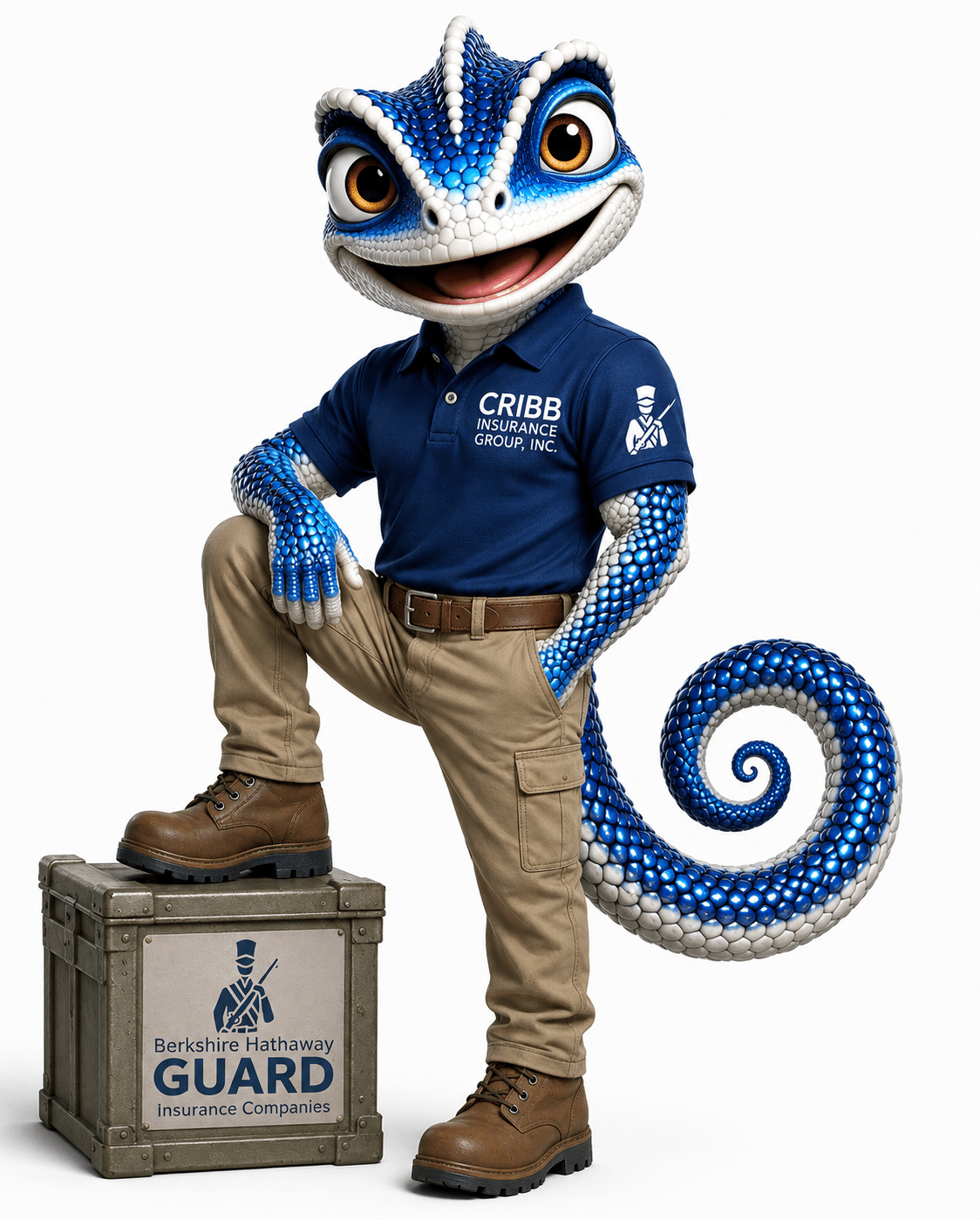 GUARD Cribby, the Cribb Insurance mascot representing Berkshire Hathaway GUARD coverage