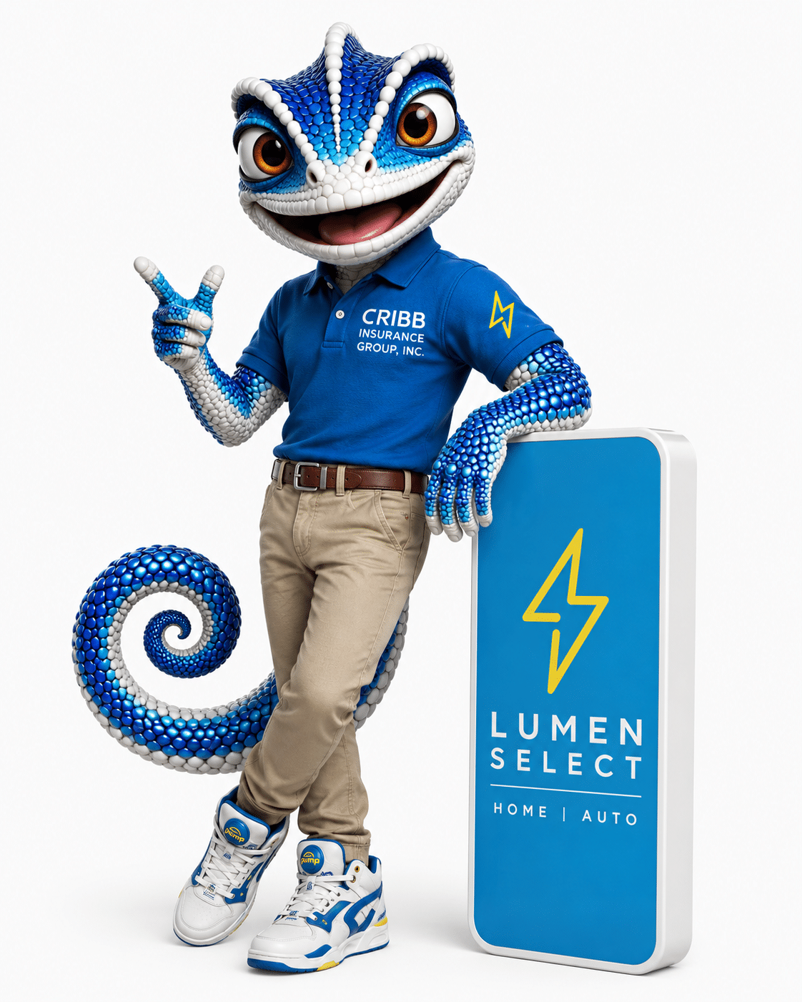 Lumen Select Cribby, the Cribb Insurance mascot representing Lumen Select coverage
