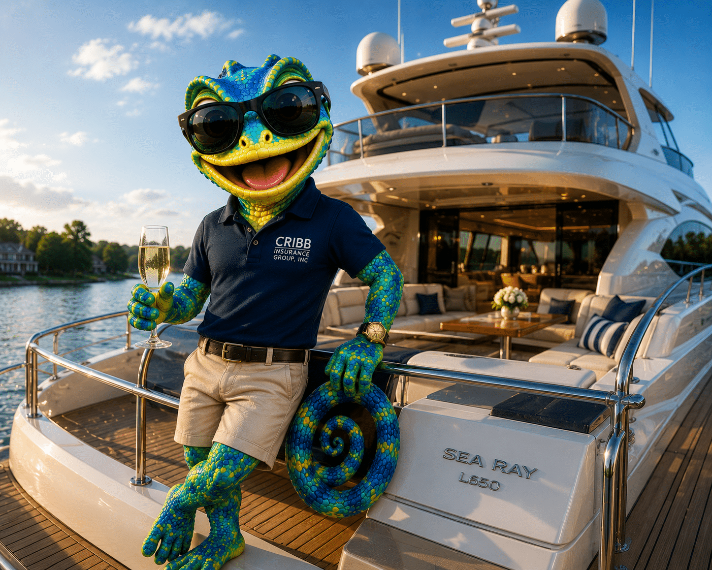 Cribby on a luxury yacht and cruiser
